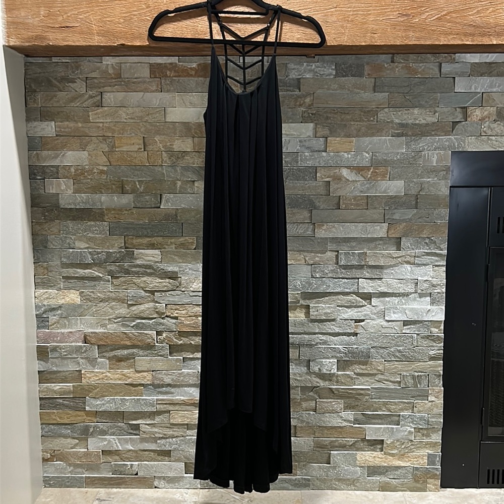 COERCION LONDON Black Low Hi Maxi Dress XS
